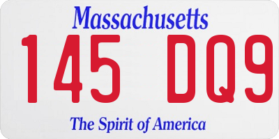 MA license plate 145DQ9