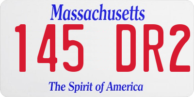 MA license plate 145DR2