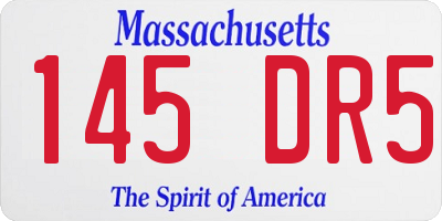 MA license plate 145DR5