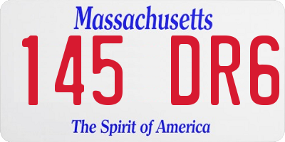 MA license plate 145DR6