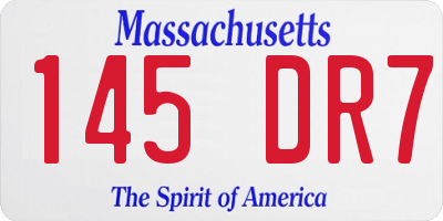 MA license plate 145DR7