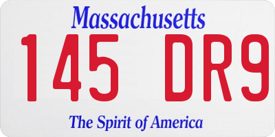MA license plate 145DR9