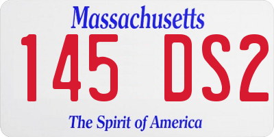 MA license plate 145DS2