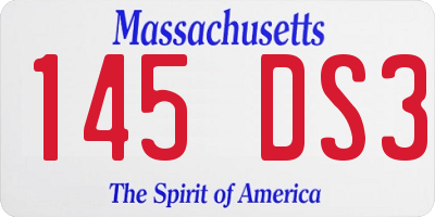 MA license plate 145DS3