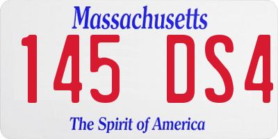 MA license plate 145DS4