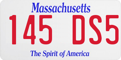 MA license plate 145DS5