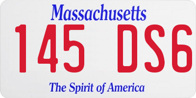 MA license plate 145DS6
