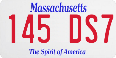 MA license plate 145DS7