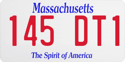 MA license plate 145DT1