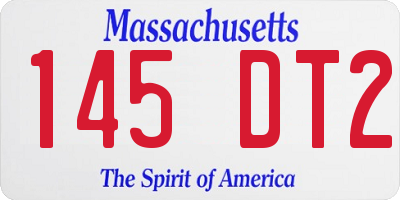 MA license plate 145DT2