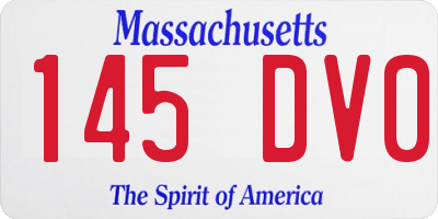 MA license plate 145DV0