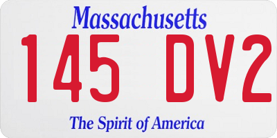 MA license plate 145DV2