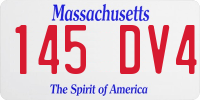 MA license plate 145DV4