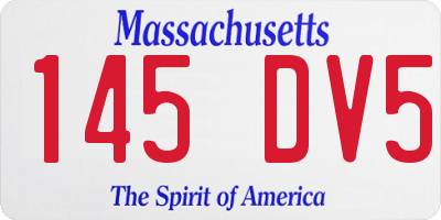 MA license plate 145DV5
