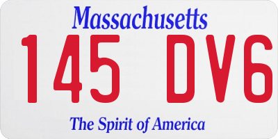 MA license plate 145DV6
