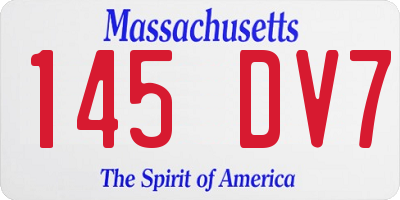 MA license plate 145DV7