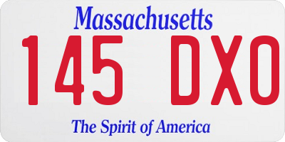 MA license plate 145DX0