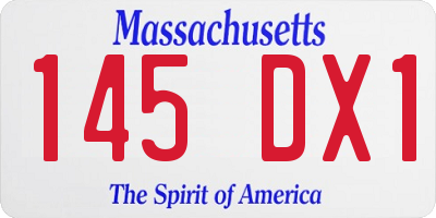 MA license plate 145DX1