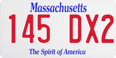 MA license plate 145DX2