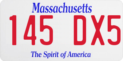 MA license plate 145DX5