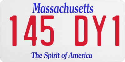 MA license plate 145DY1