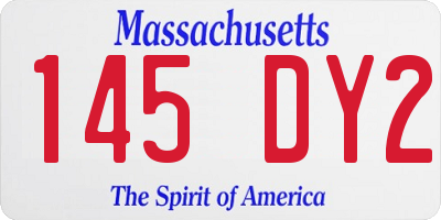 MA license plate 145DY2
