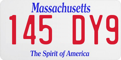 MA license plate 145DY9