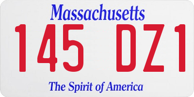 MA license plate 145DZ1