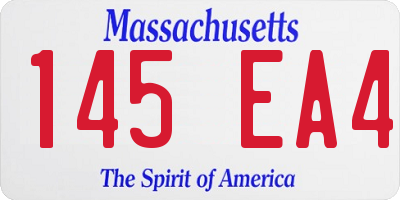 MA license plate 145EA4