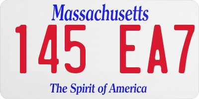 MA license plate 145EA7