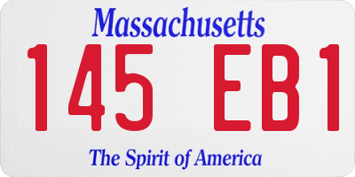 MA license plate 145EB1