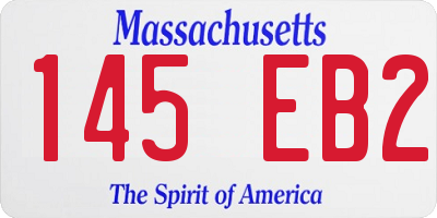 MA license plate 145EB2