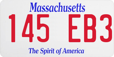 MA license plate 145EB3