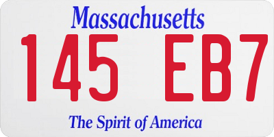 MA license plate 145EB7