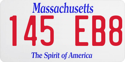 MA license plate 145EB8