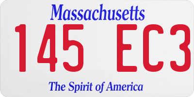 MA license plate 145EC3