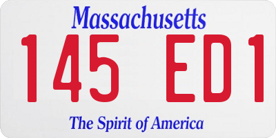MA license plate 145ED1