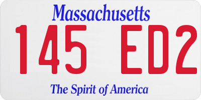 MA license plate 145ED2