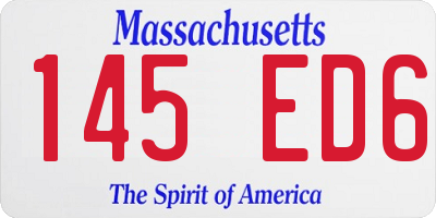 MA license plate 145ED6