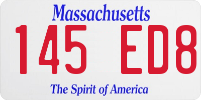 MA license plate 145ED8