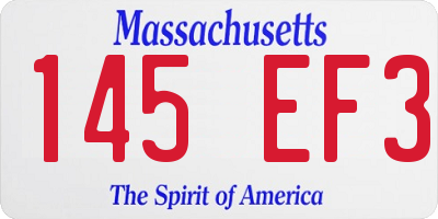 MA license plate 145EF3