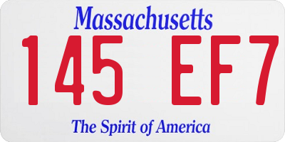 MA license plate 145EF7