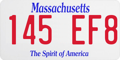MA license plate 145EF8