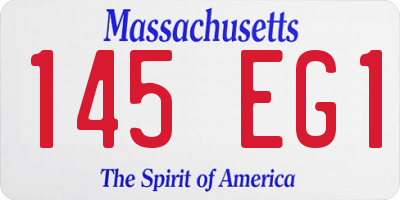 MA license plate 145EG1