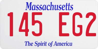 MA license plate 145EG2