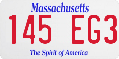 MA license plate 145EG3