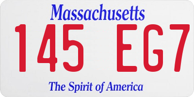 MA license plate 145EG7