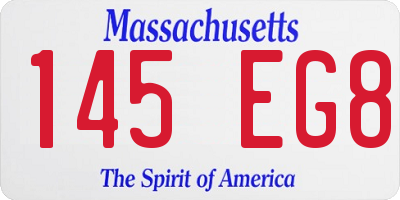 MA license plate 145EG8