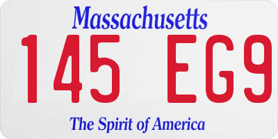 MA license plate 145EG9
