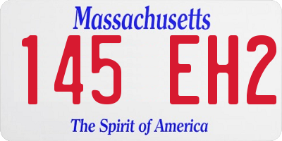 MA license plate 145EH2